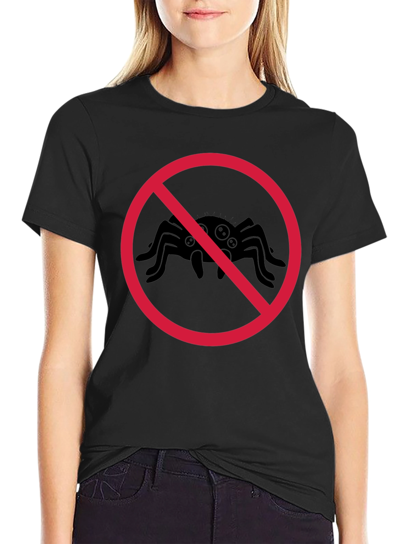 No Spiders T-Shirt - Black Cotton Tee