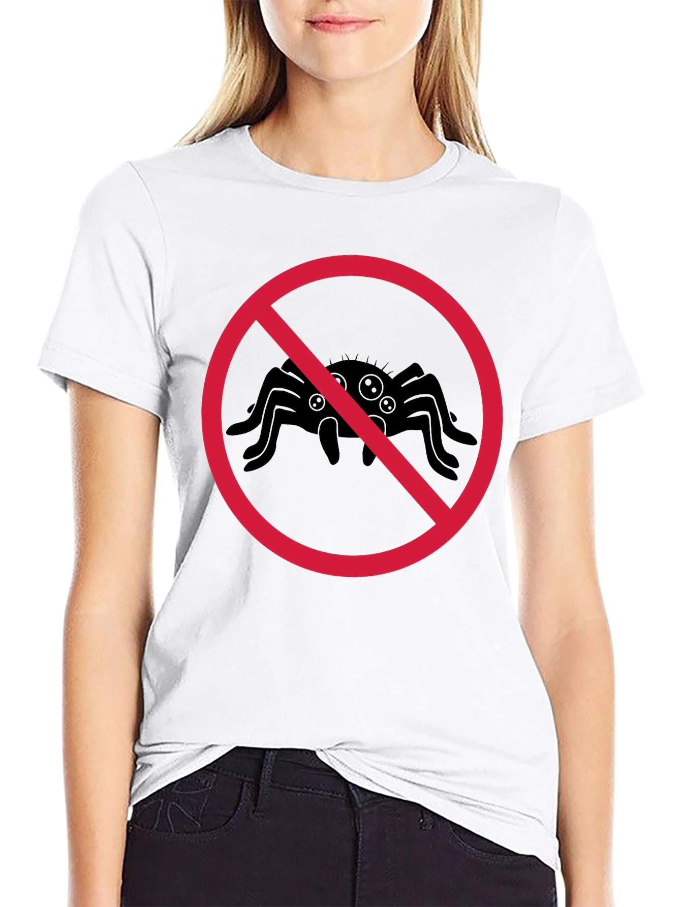 No Spiders T-Shirt - Black Cotton Tee