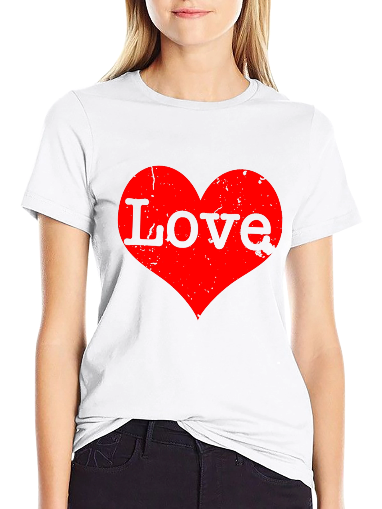 Love Heart Graphic Tee - Black T-Shirt