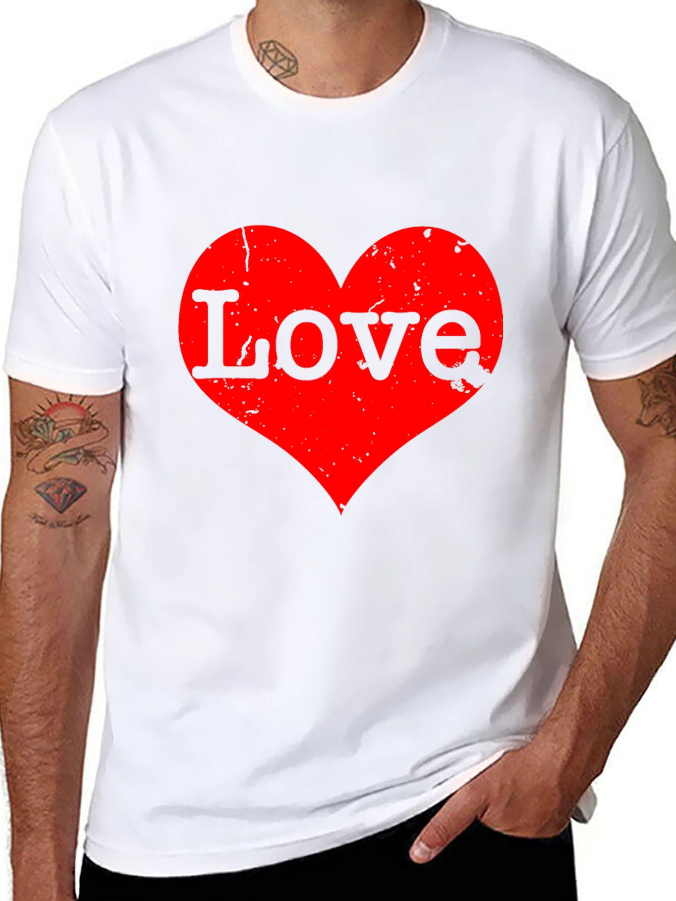 Love Heart Graphic Tee - Black T-Shirt