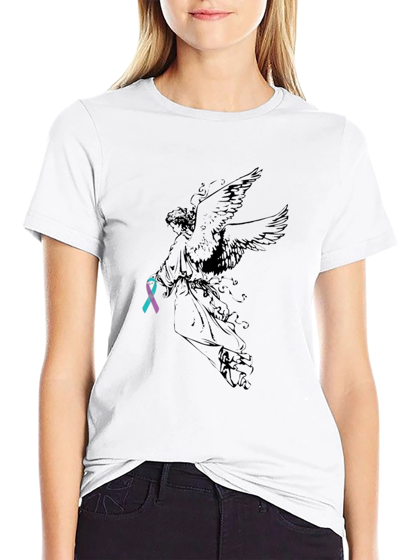 Angel Ribbon Graphic T-Shirt