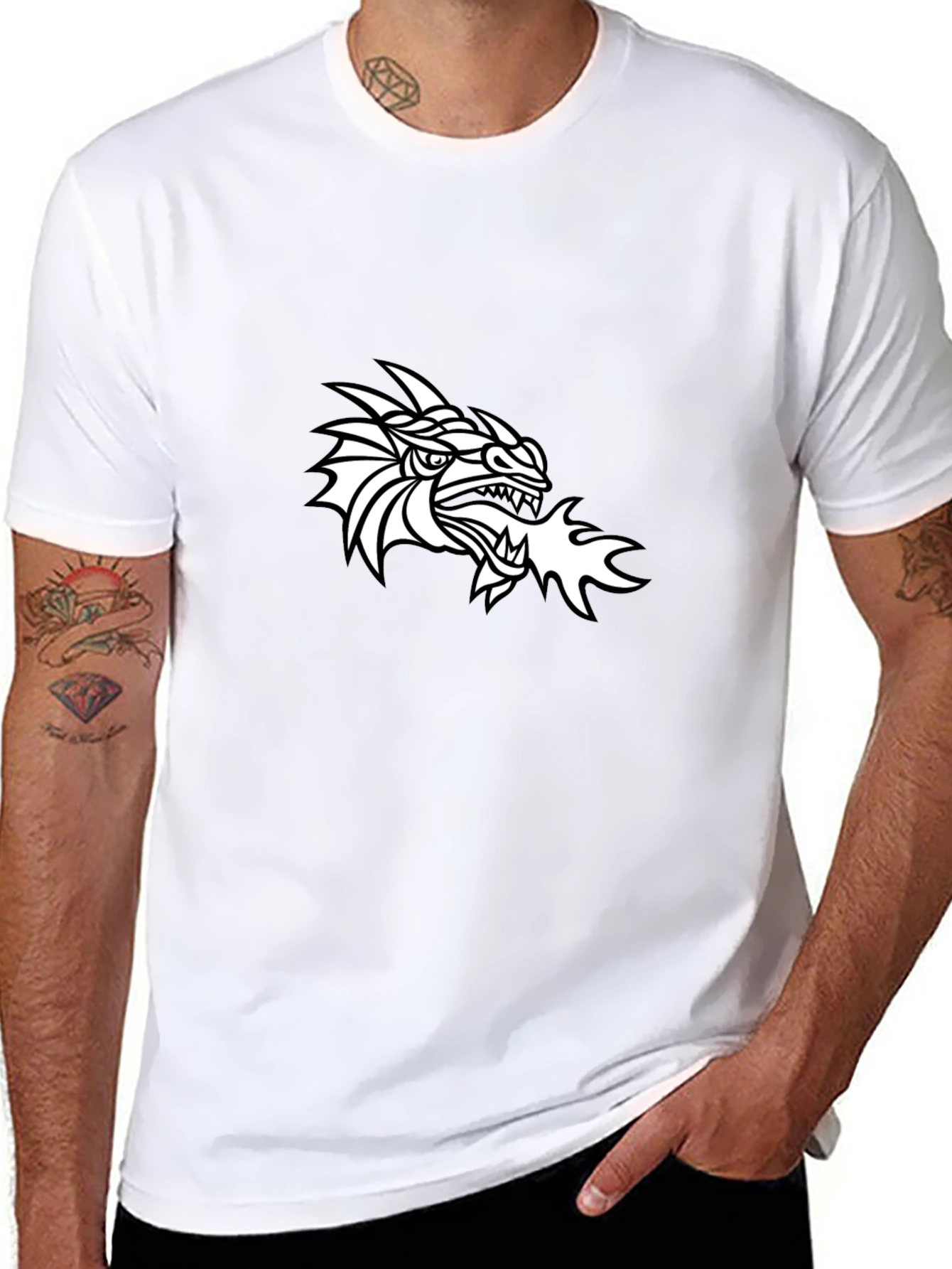 Dragon Fire Graphic T-Shirt - Cool Design