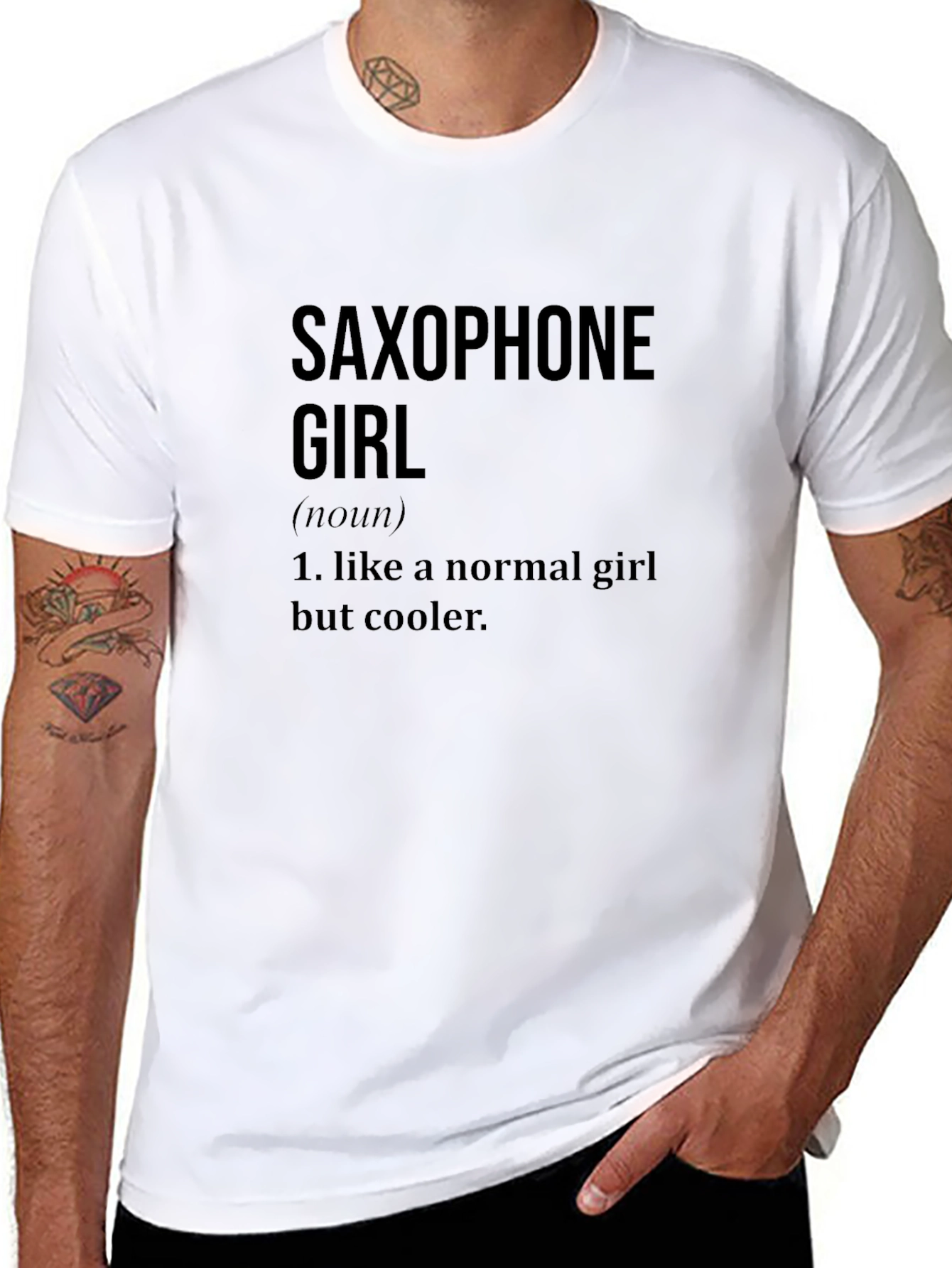 Saxophone Girl Definition Black T-Shirt