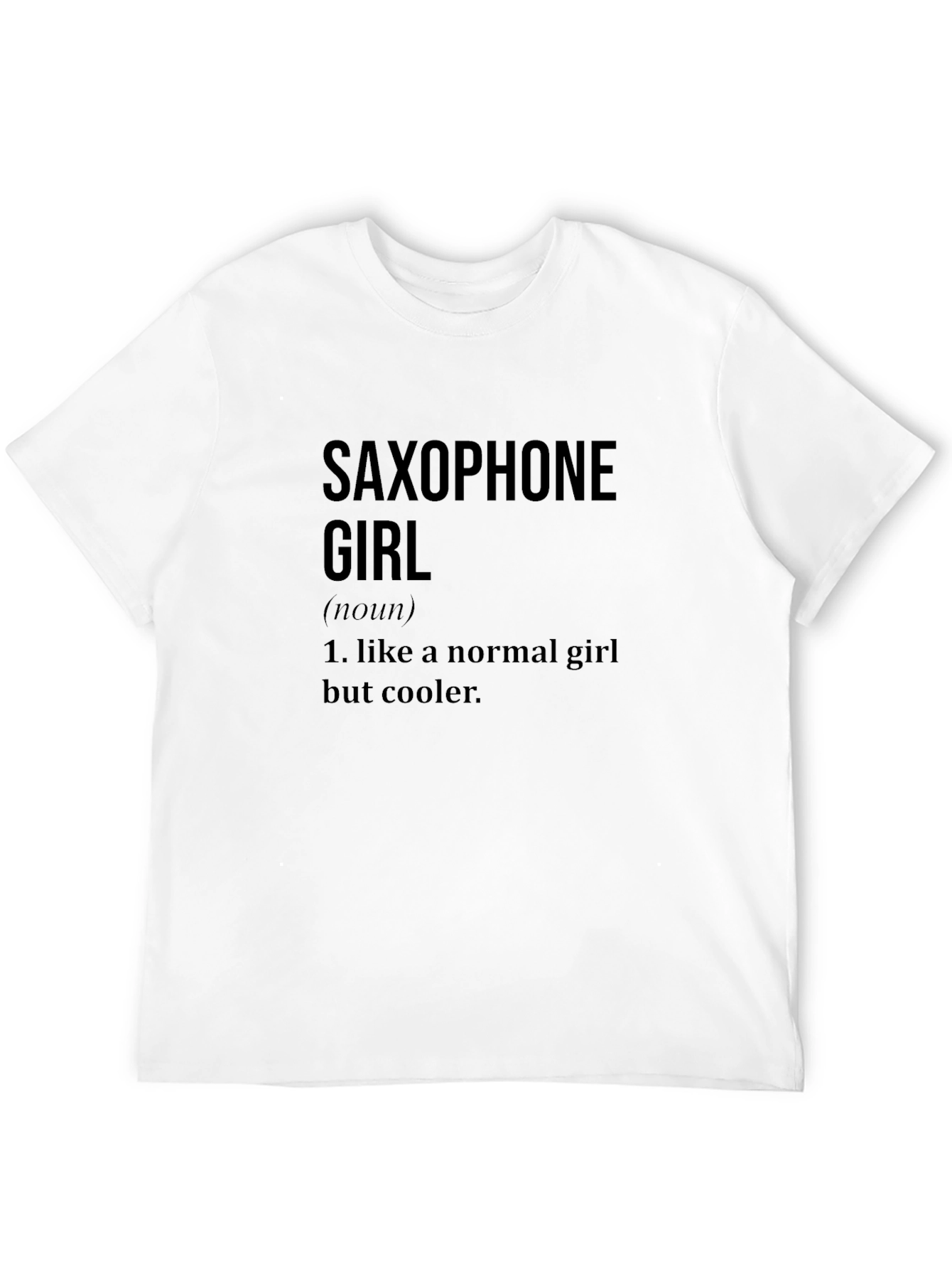 Saxophone Girl Definition Black T-Shirt