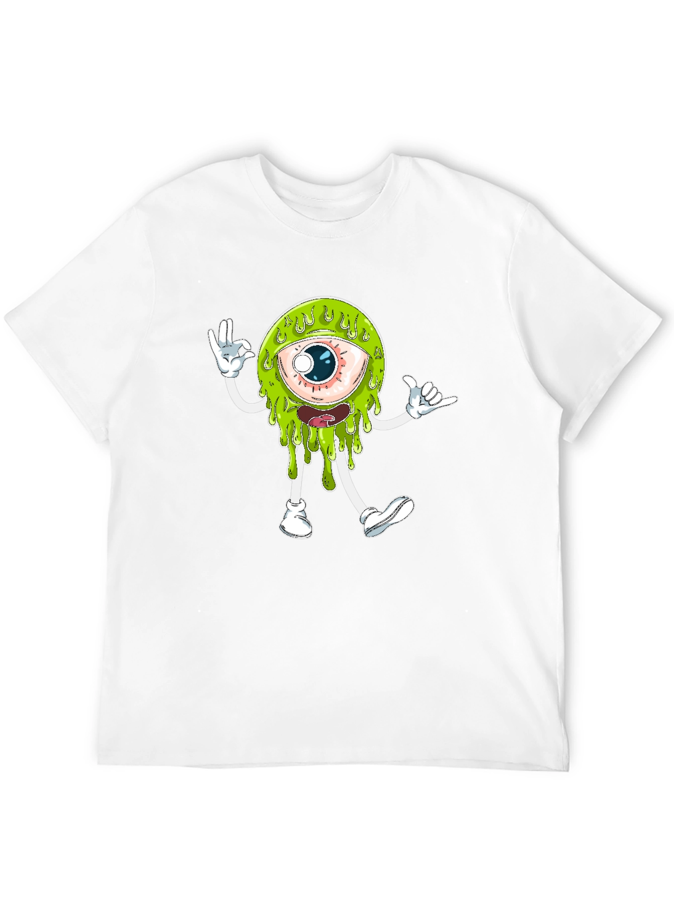 Monster Eye Graphic Tee - Black Cotton T-Shirt