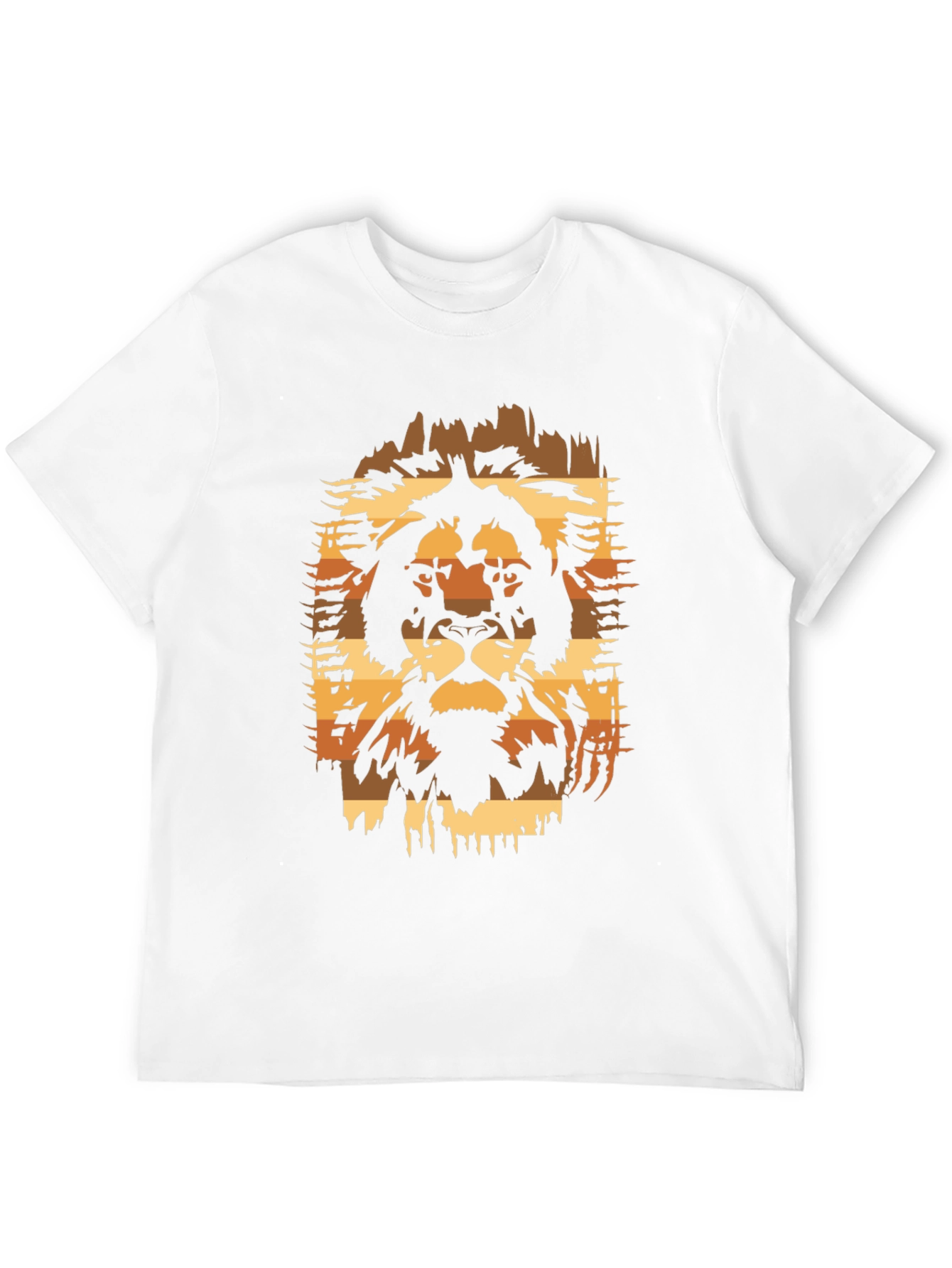 Lion Graphic Print Black T-Shirt - Animal Design