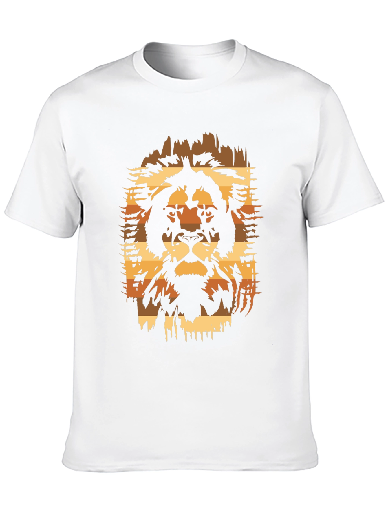 Lion Graphic Print Black T-Shirt - Animal Design