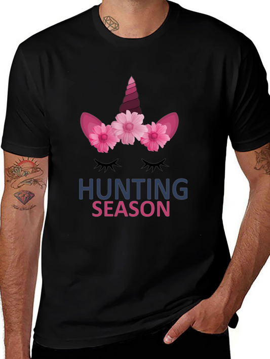 Unicorn Hunting Season Graphic Tee - Black