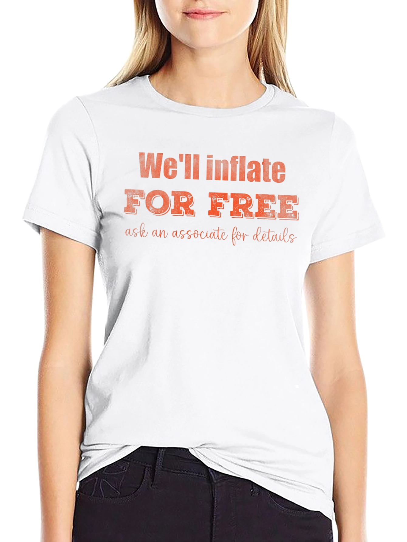 Funny Well Inflate for Free Black T-Shirt