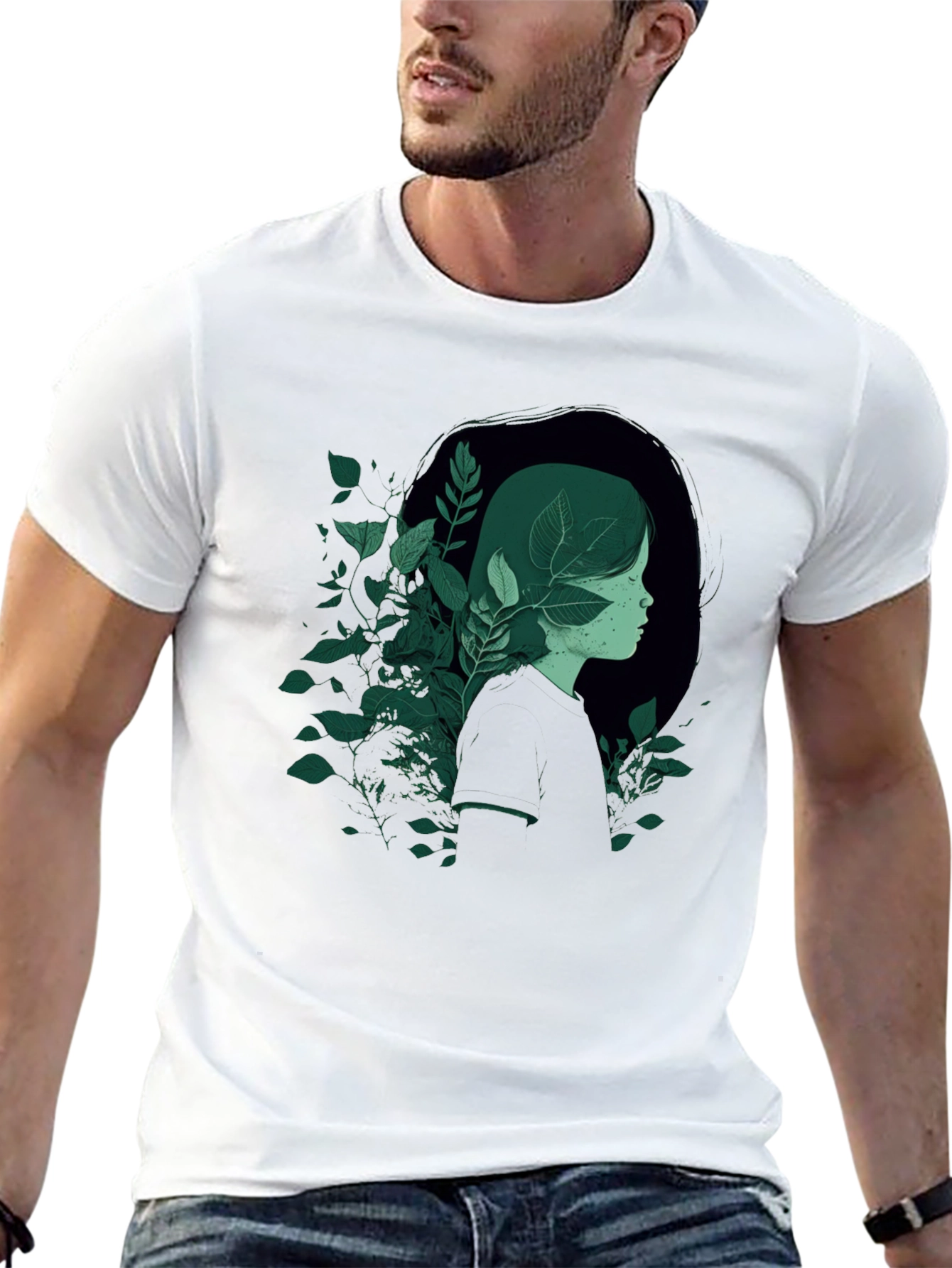 Nature Portrait Graphic Tee - Modern Style