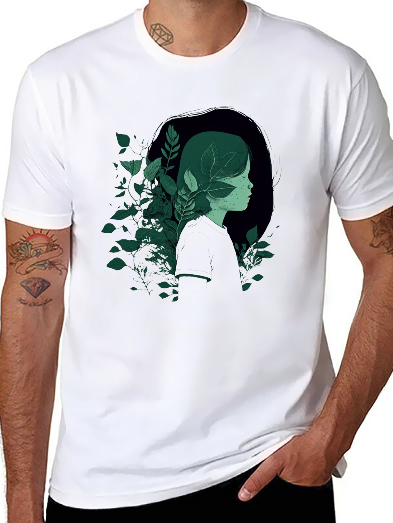 Nature Portrait Graphic Tee - Modern Style