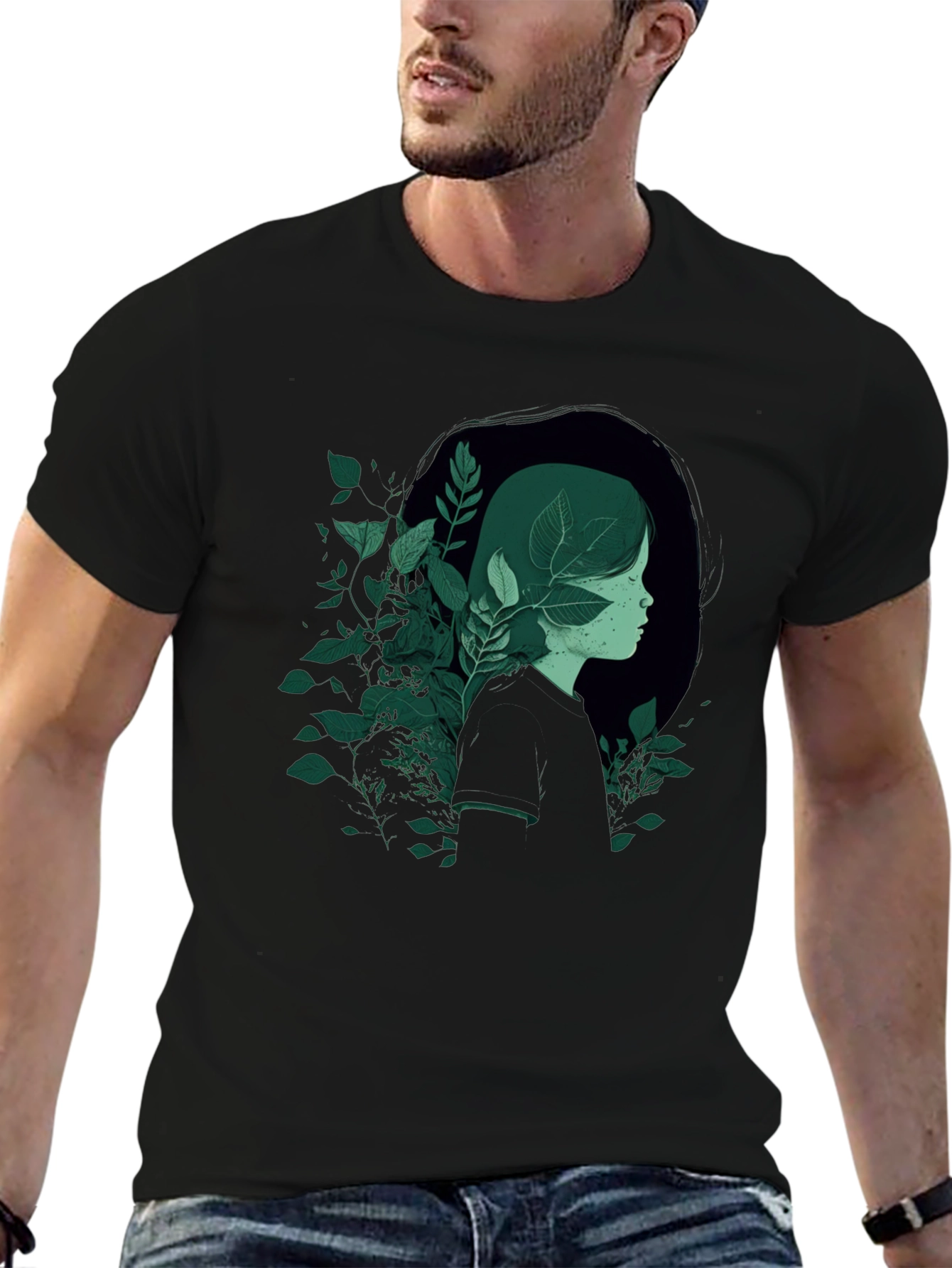 Nature Portrait Graphic Tee - Modern Style