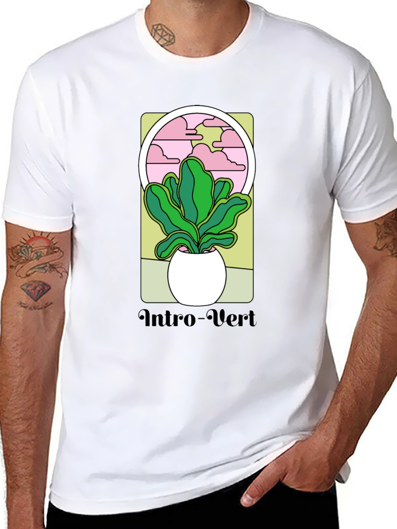 Intro-Vert Plant Graphic T-Shirt