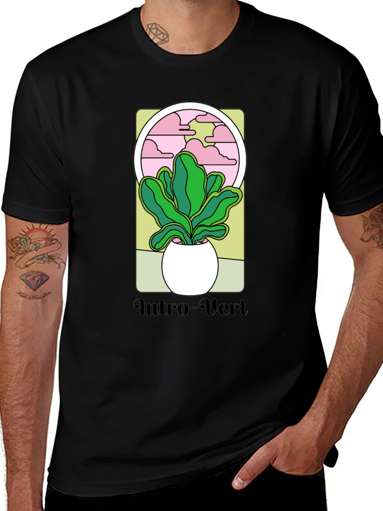 Intro-Vert Plant Graphic T-Shirt