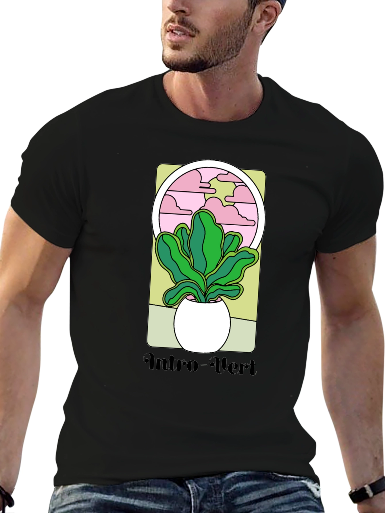 Intro-Vert Plant Graphic T-Shirt