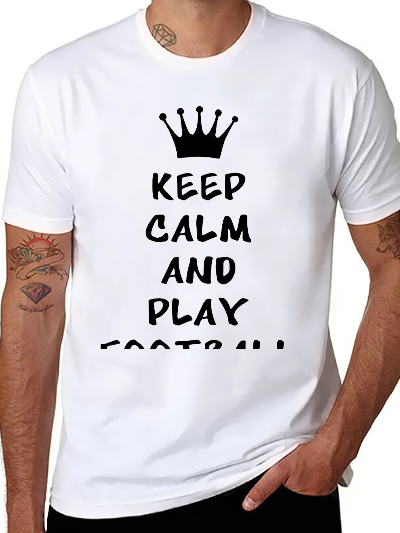Keep Calm and Play Football Mens T-Shirt