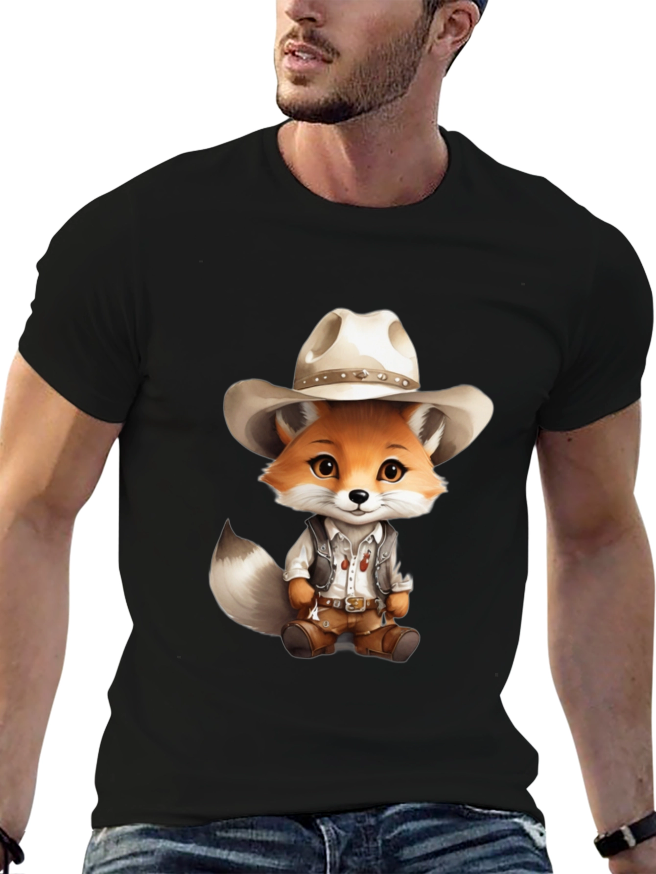 Fox Cowboy T-Shirt - Cute Animal Design