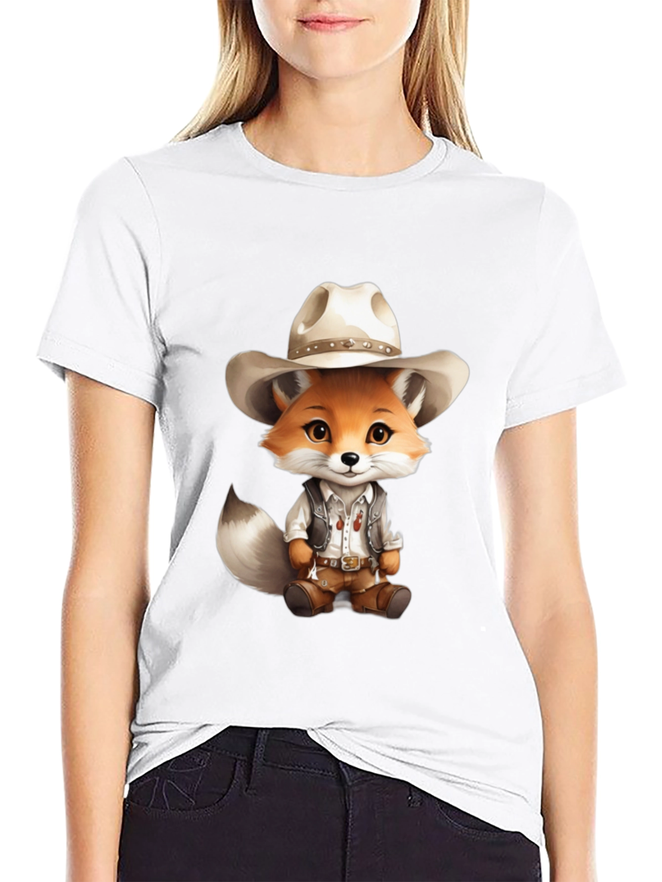Fox Cowboy T-Shirt - Cute Animal Design