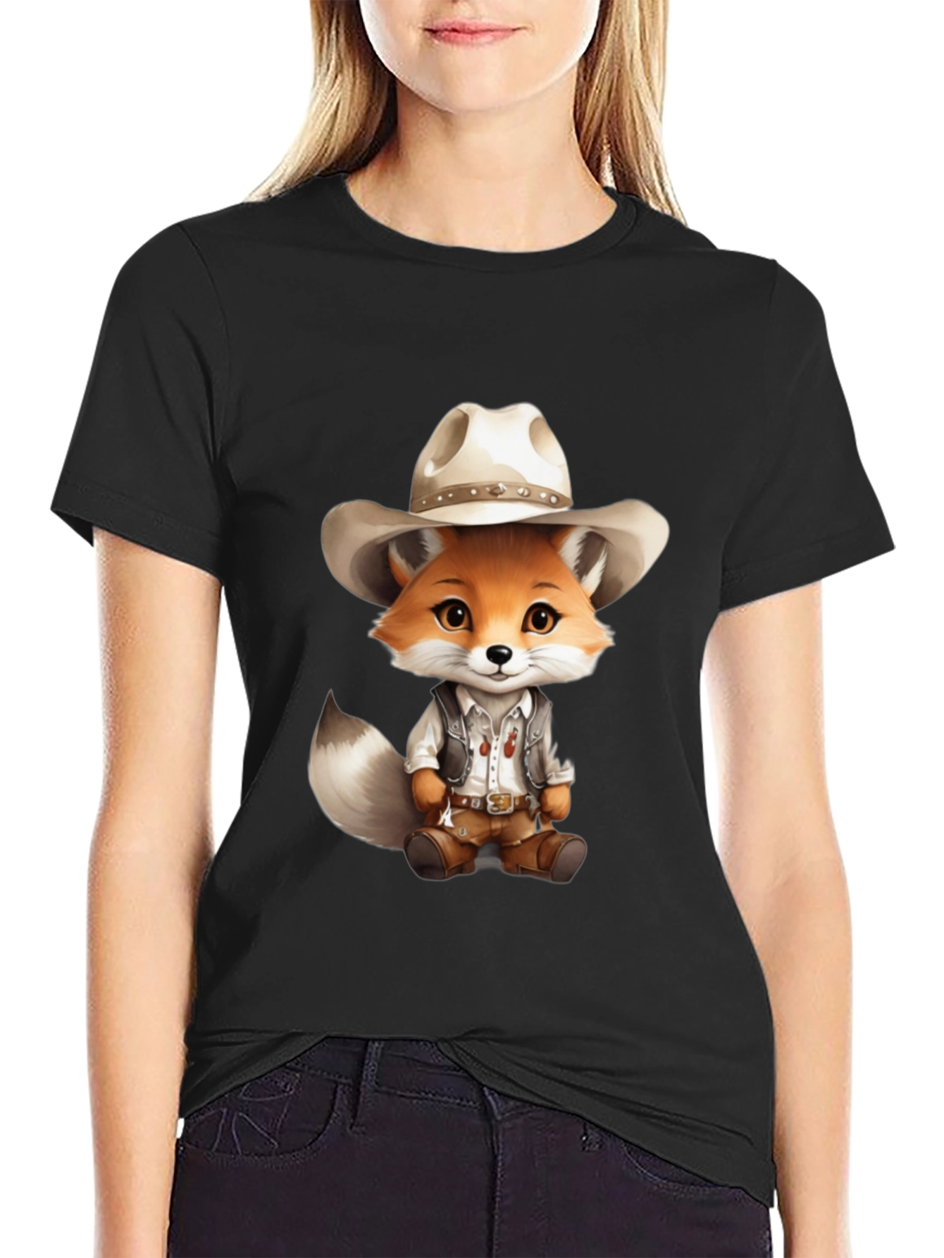 Fox Cowboy T-Shirt - Cute Animal Design