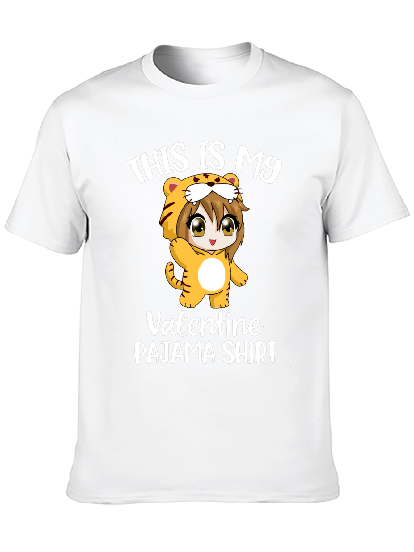 Valentine Pajama Shirt with Anime Girl