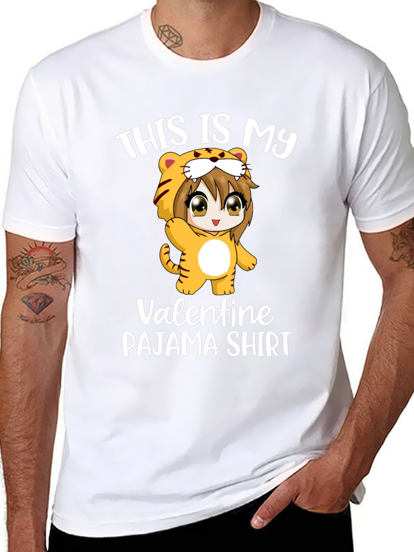 Valentine Pajama Shirt with Anime Girl
