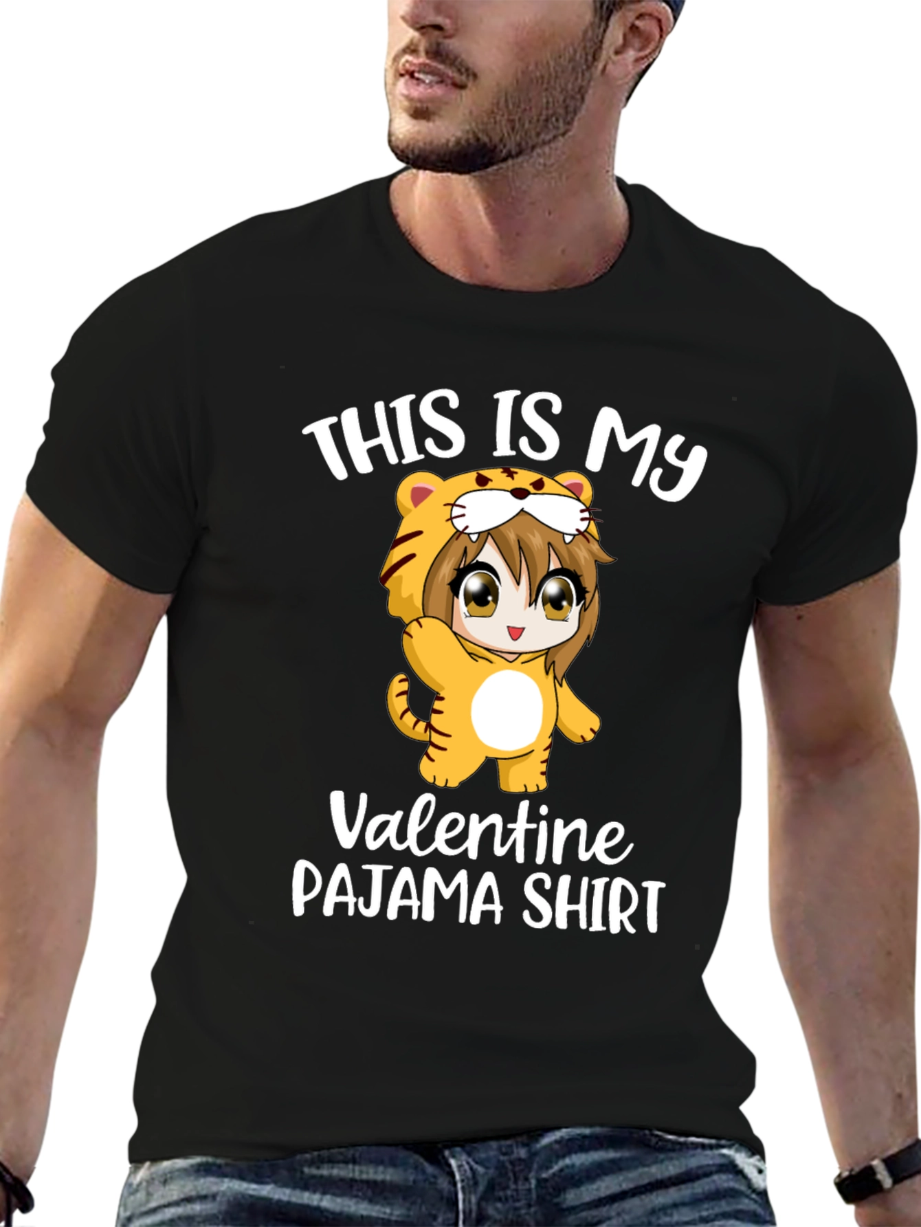 Valentine Pajama Shirt with Anime Girl