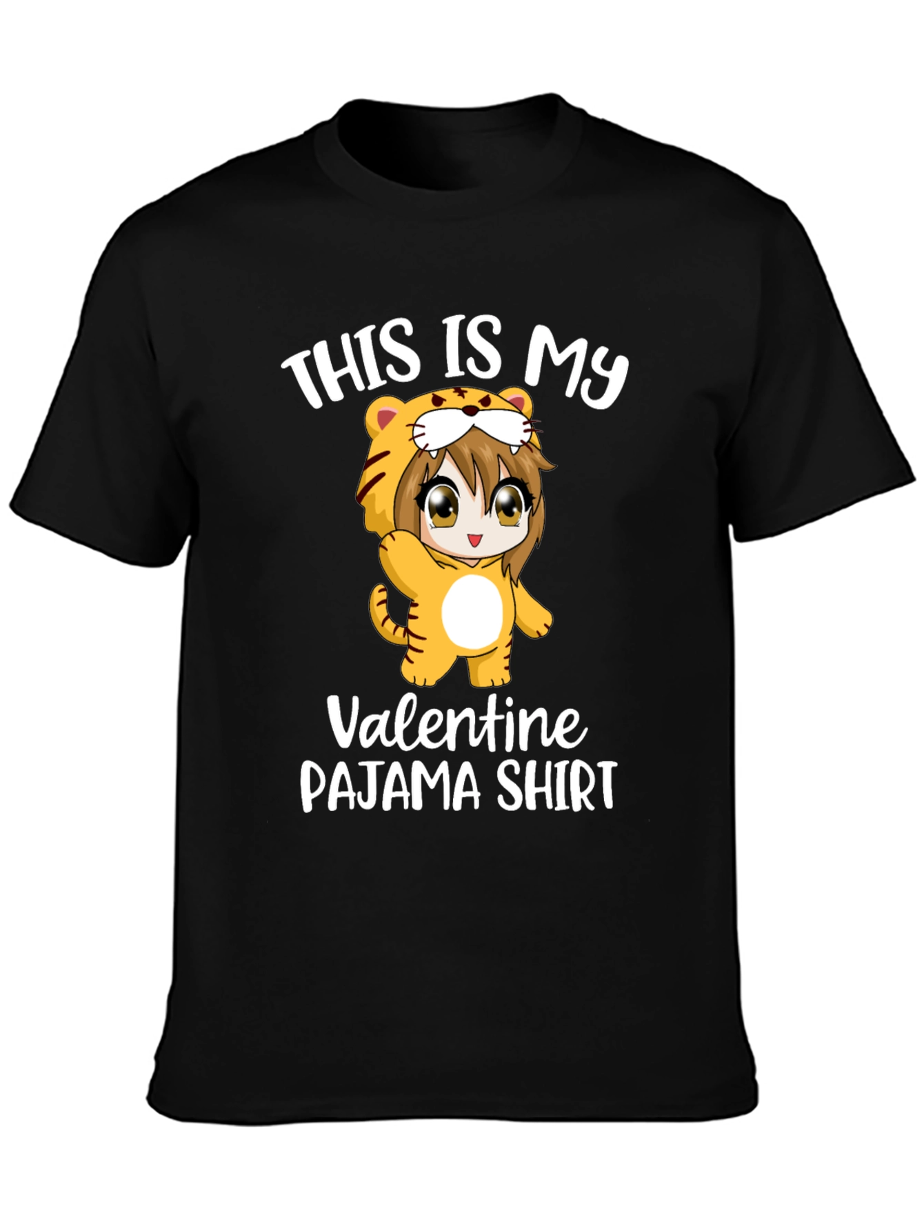 Valentine Pajama Shirt with Anime Girl