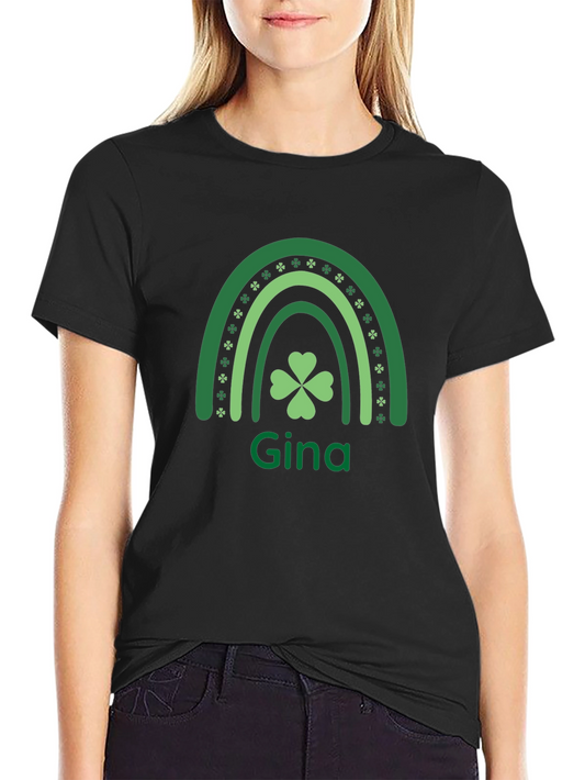 Gina St. Patricks Day Shamrock Rainbow T-Shirt