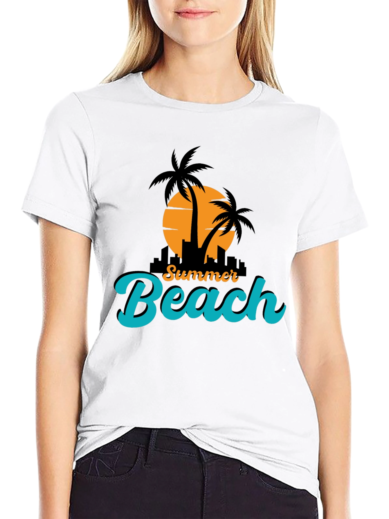 Summer Beach T-Shirt - Black