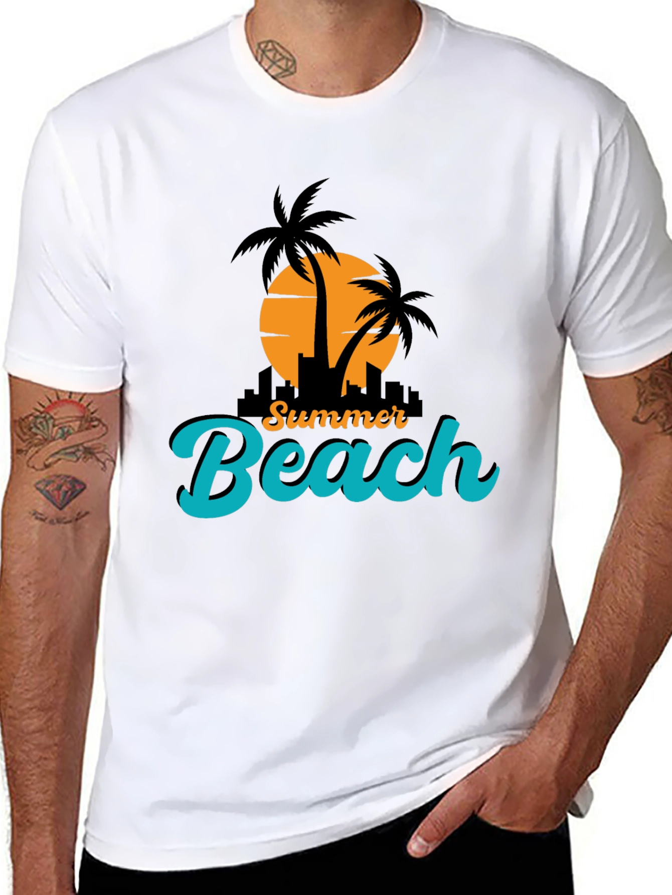 Summer Beach T-Shirt - Black