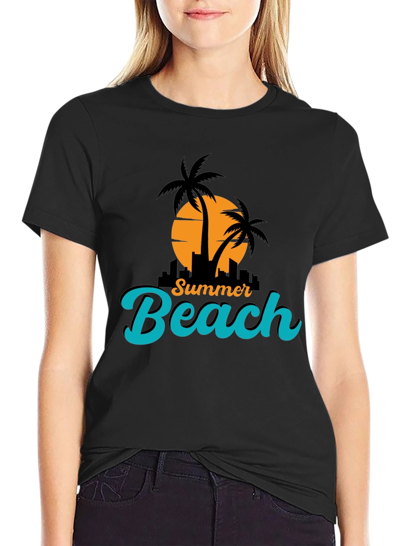 Summer Beach T-Shirt - Black
