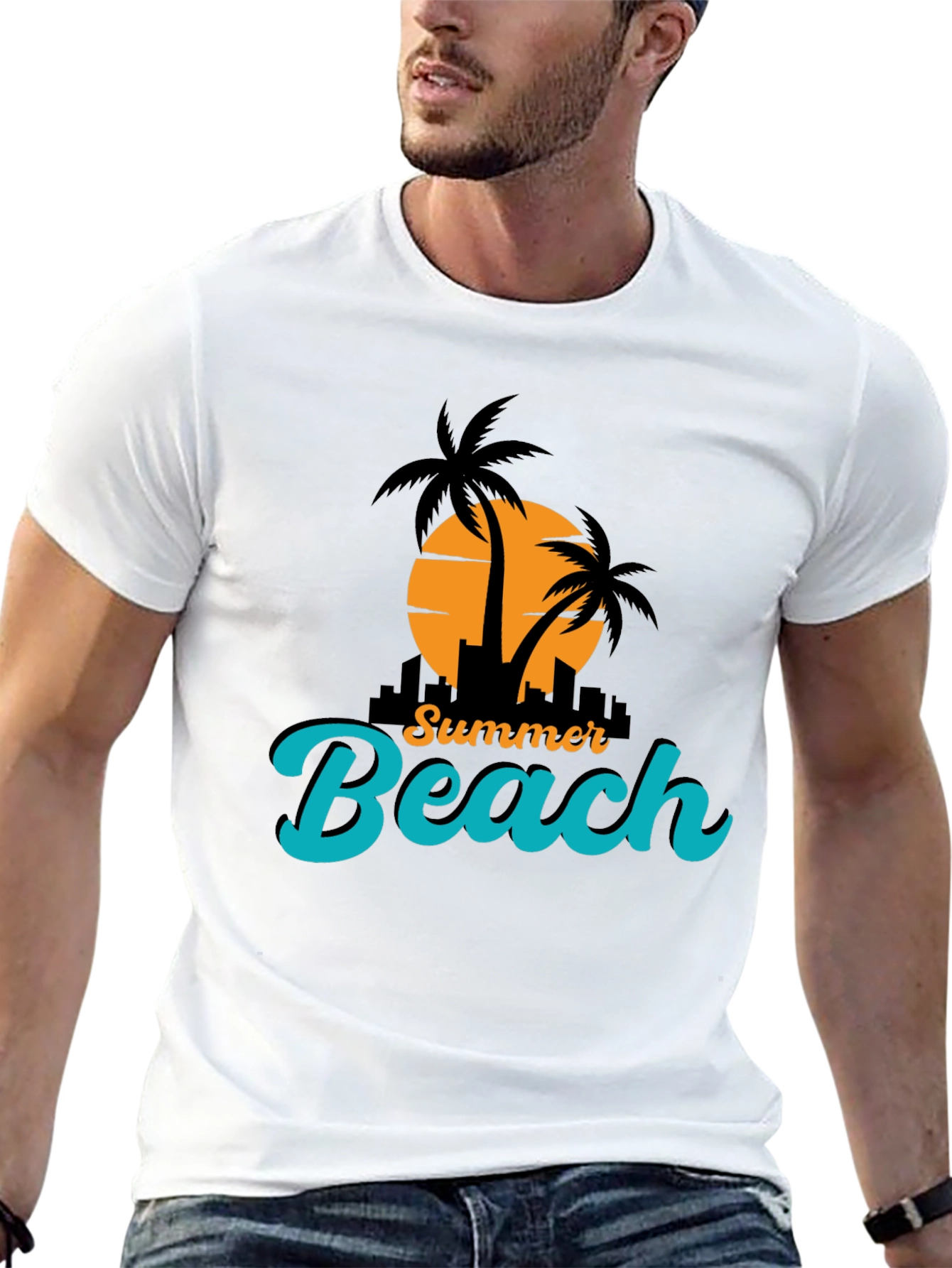 Summer Beach T-Shirt - Black