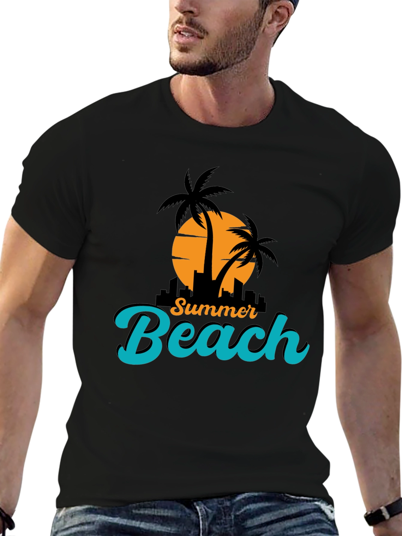 Summer Beach T-Shirt - Black