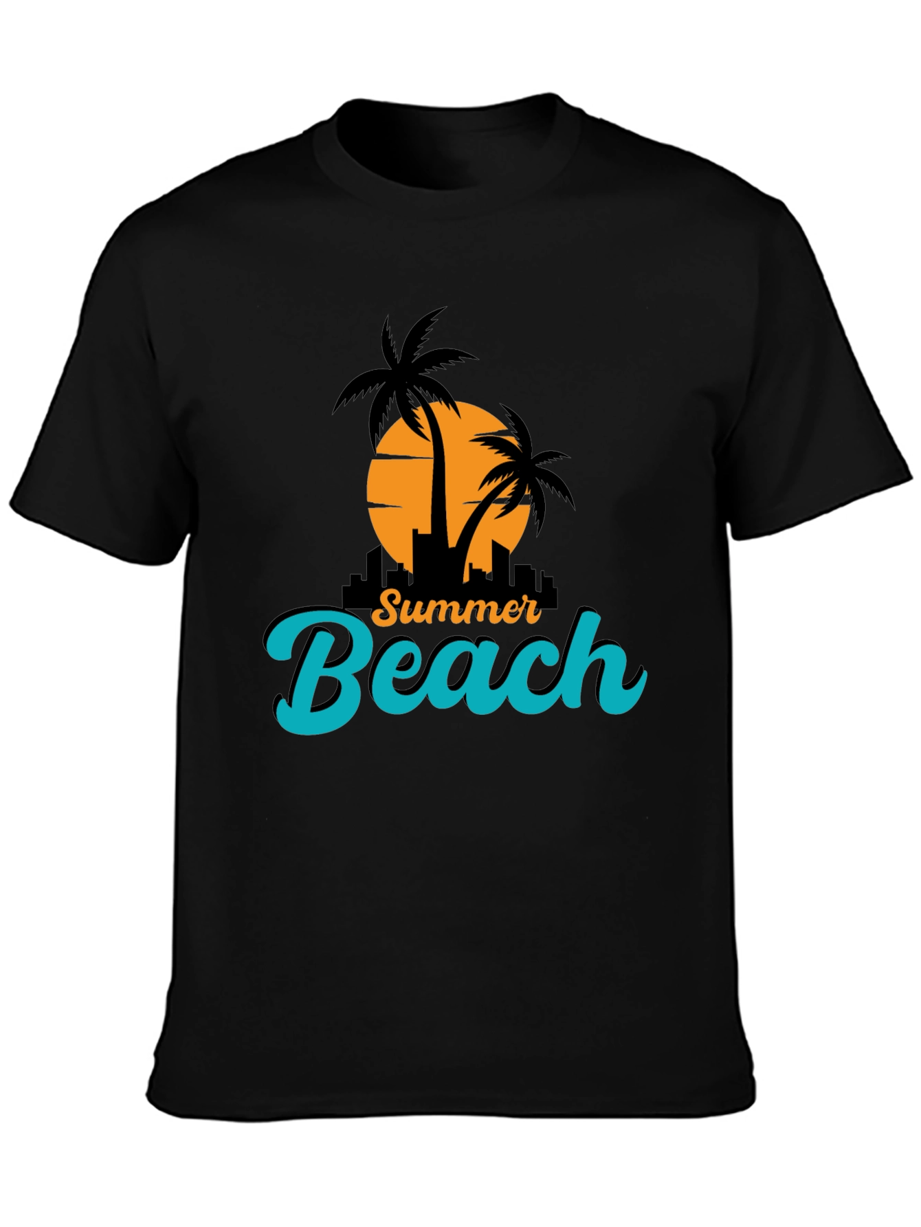 Summer Beach T-Shirt - Black