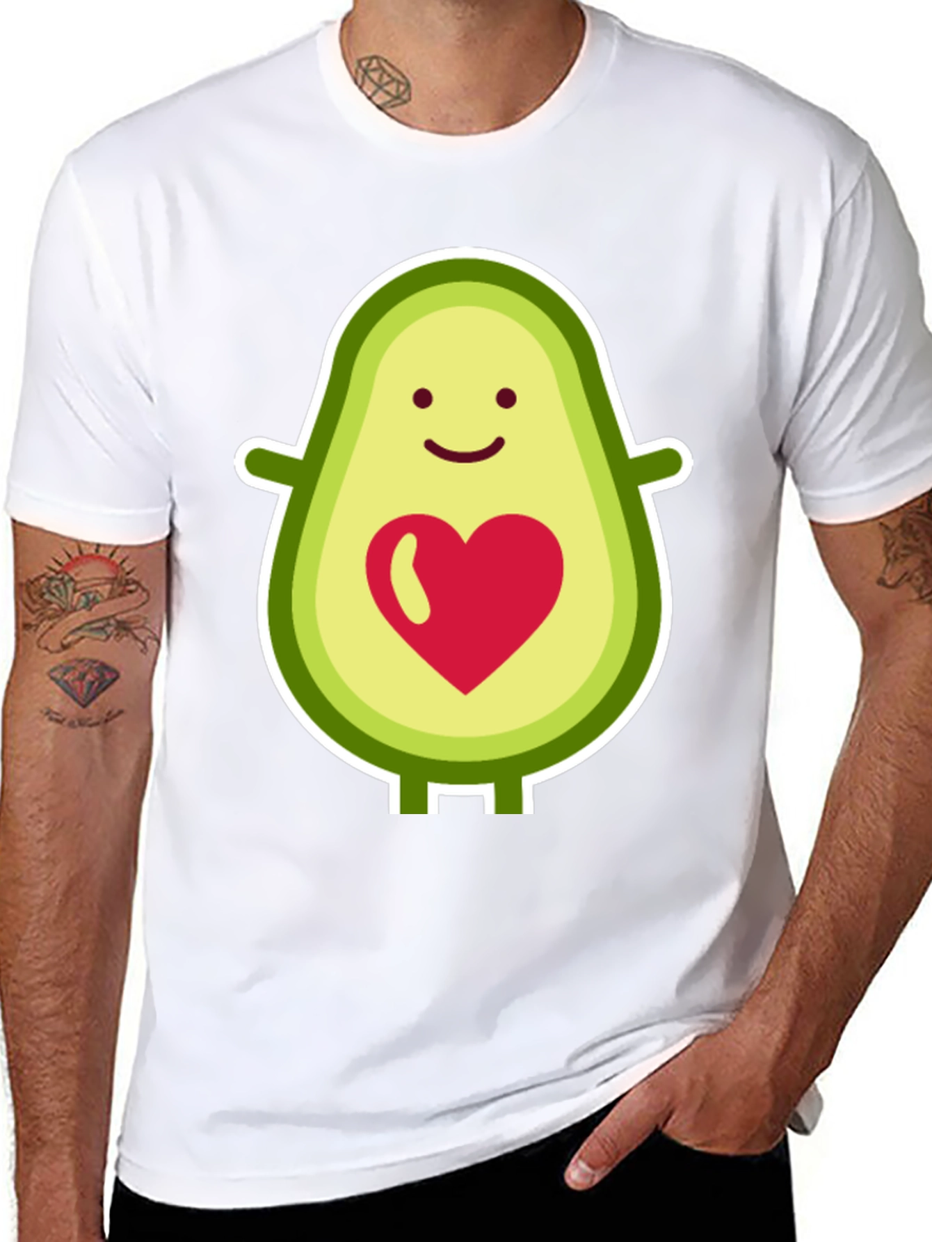 Avocado Heart Graphic Tee - Cute & Trendy