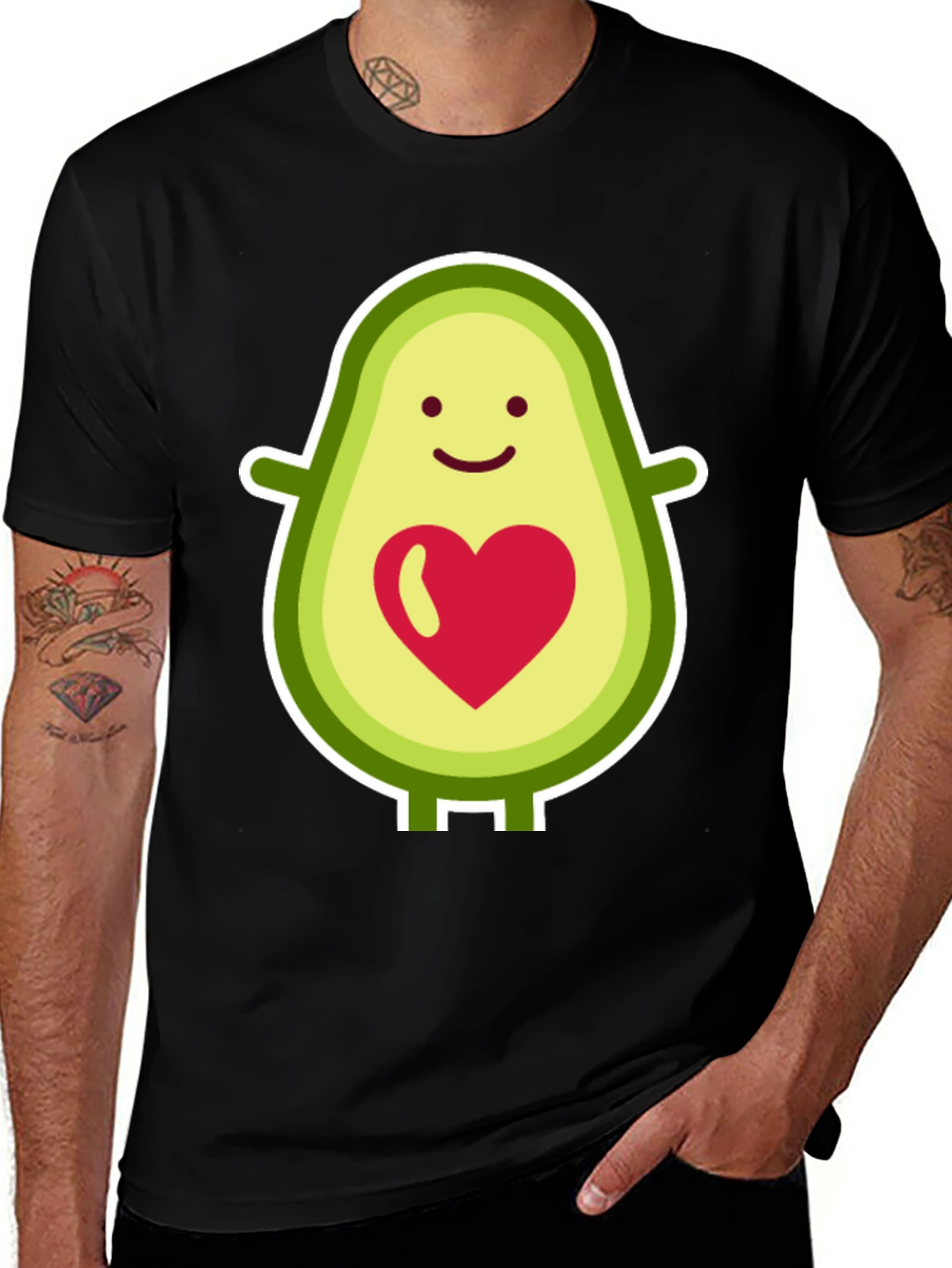 Avocado Heart Graphic Tee - Cute & Trendy