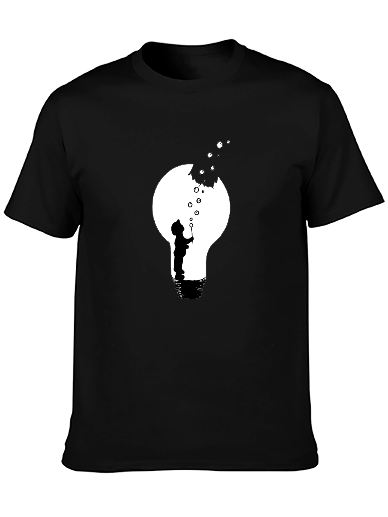 Bubble Lightbulb Graphic Tee - Black