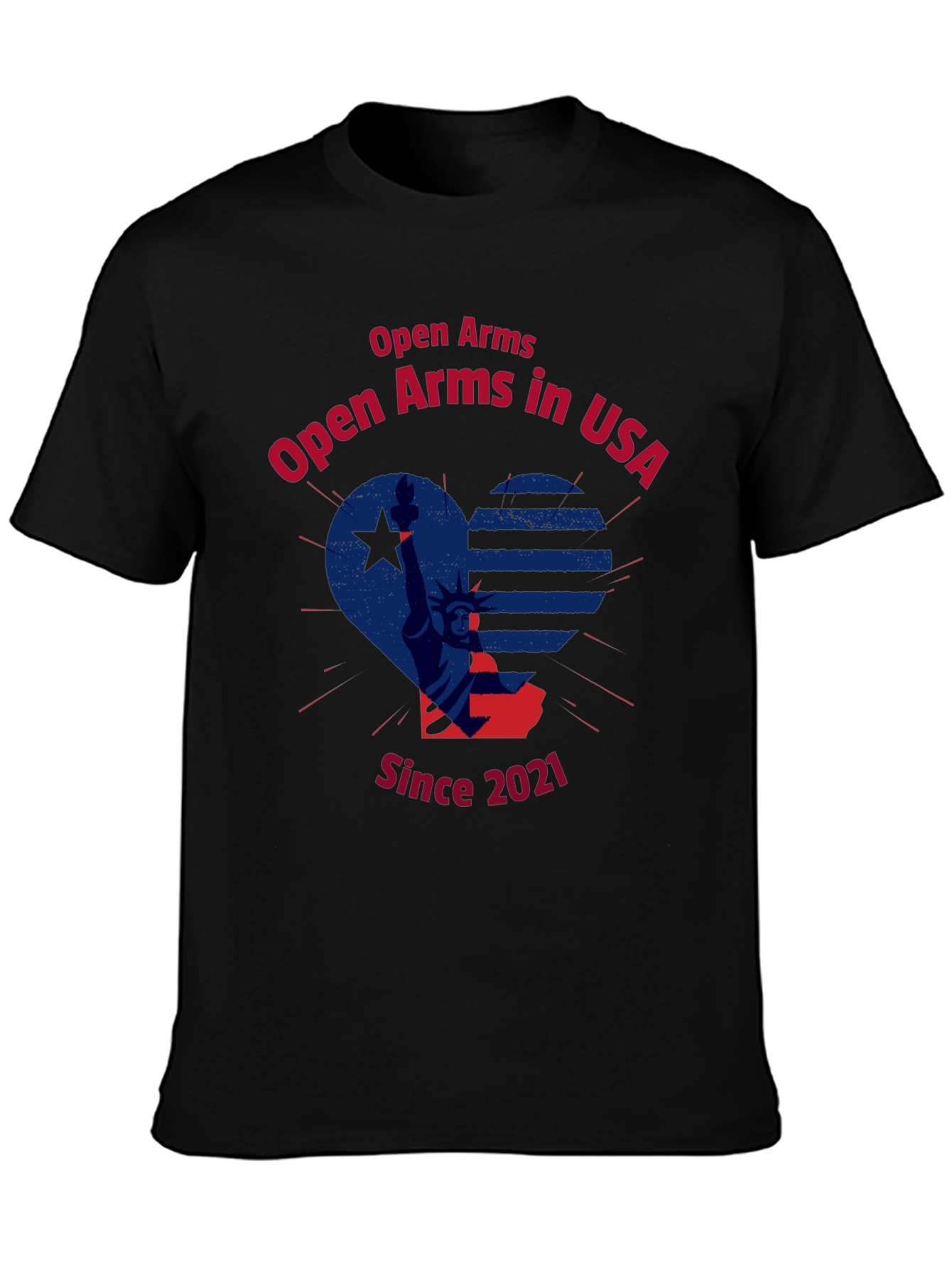 Open Arms in USA Patriotic Graphic T-Shirt