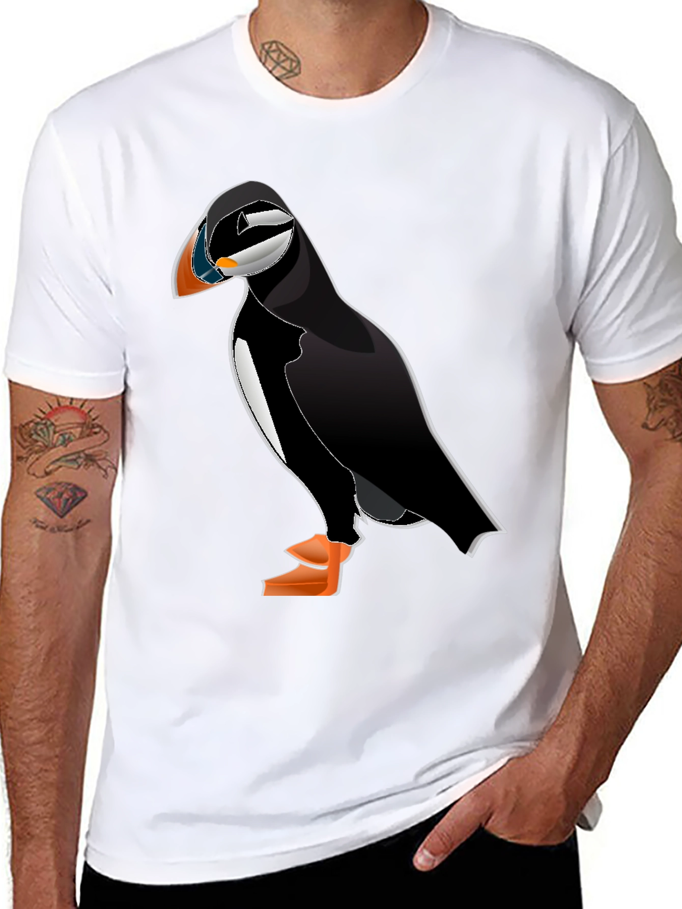 Puffin Graphic Tee - Black Cotton Blend