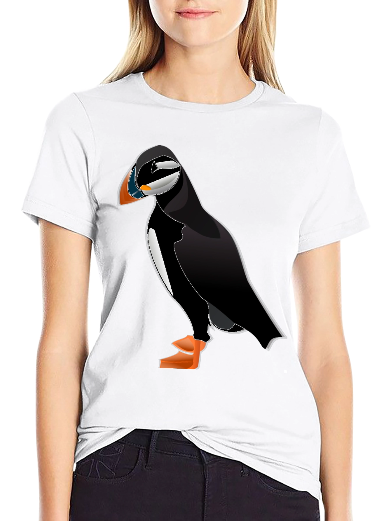 Puffin Graphic Tee - Black Cotton Blend
