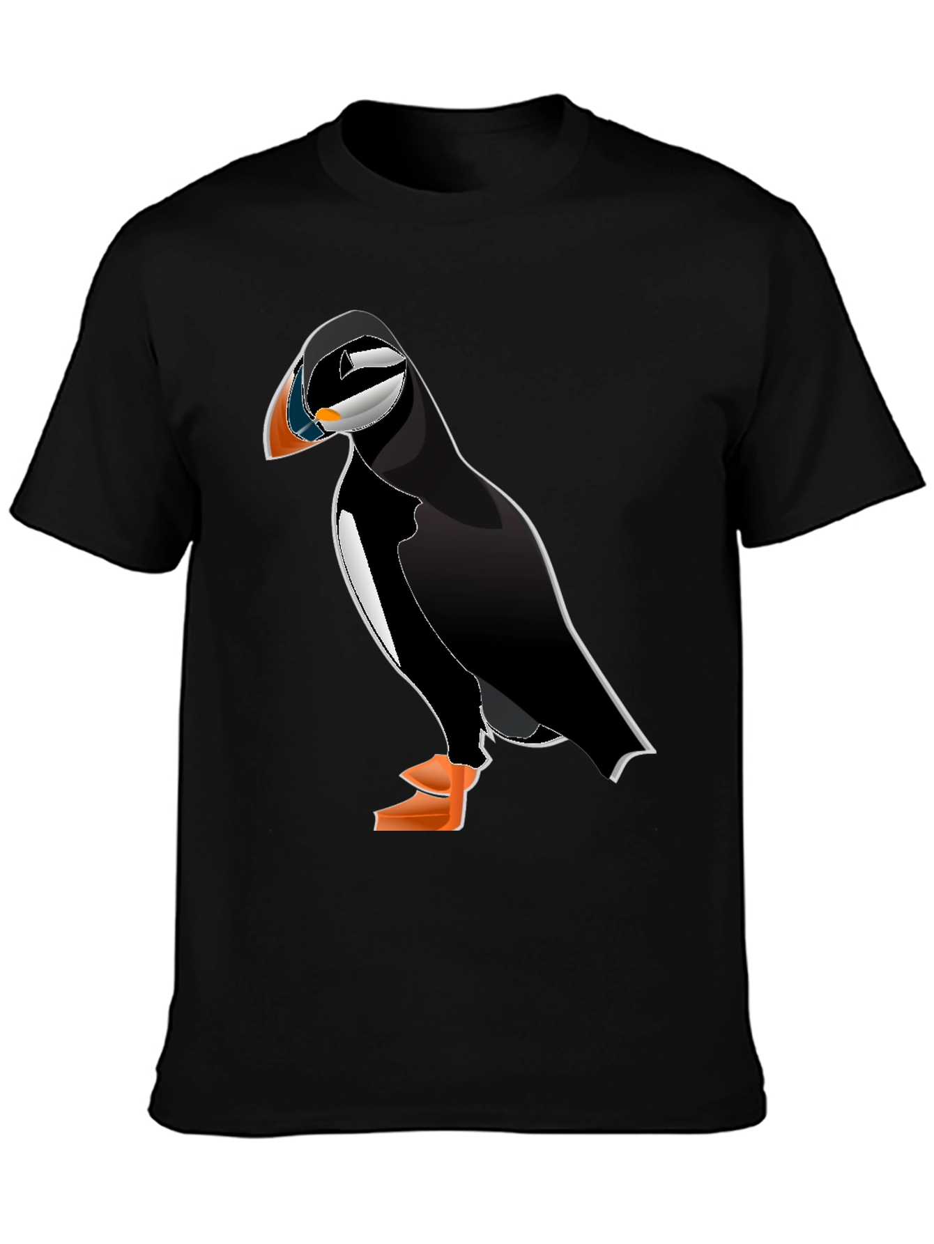 Puffin Graphic Tee - Black Cotton Blend