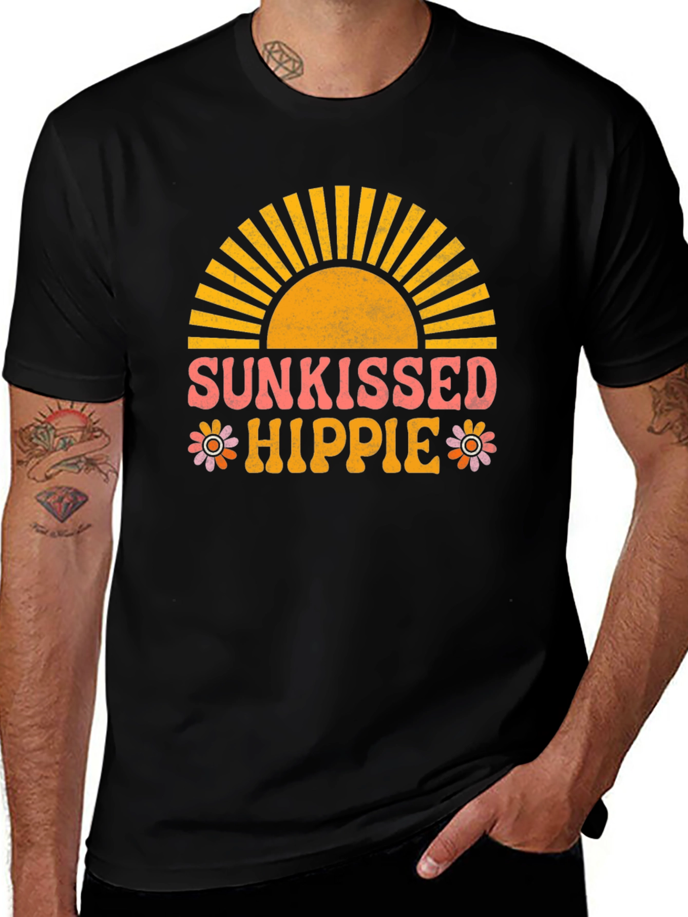 Sunkissed Hippie Black Graphic Tee