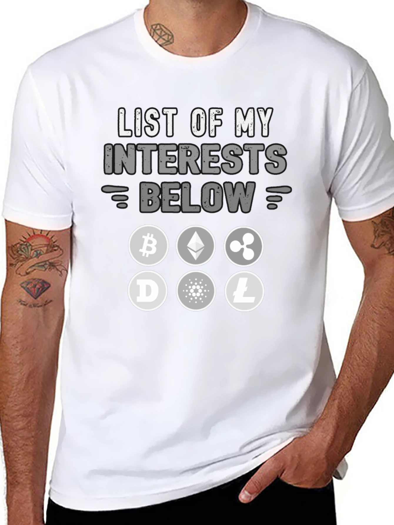Crypto Interest T-Shirt - Bitcoin Ethereum and More!