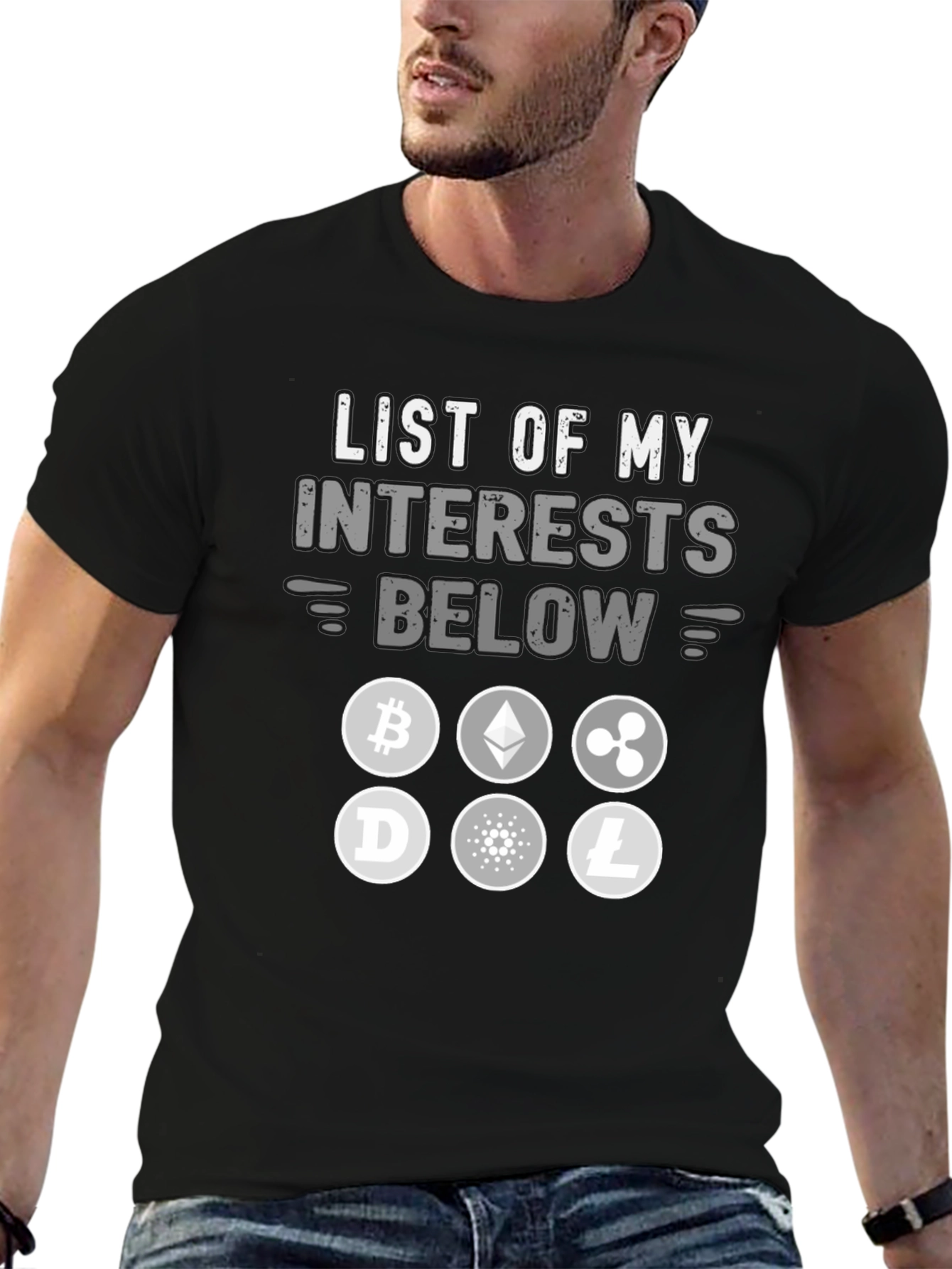 Crypto Interest T-Shirt - Bitcoin Ethereum and More!