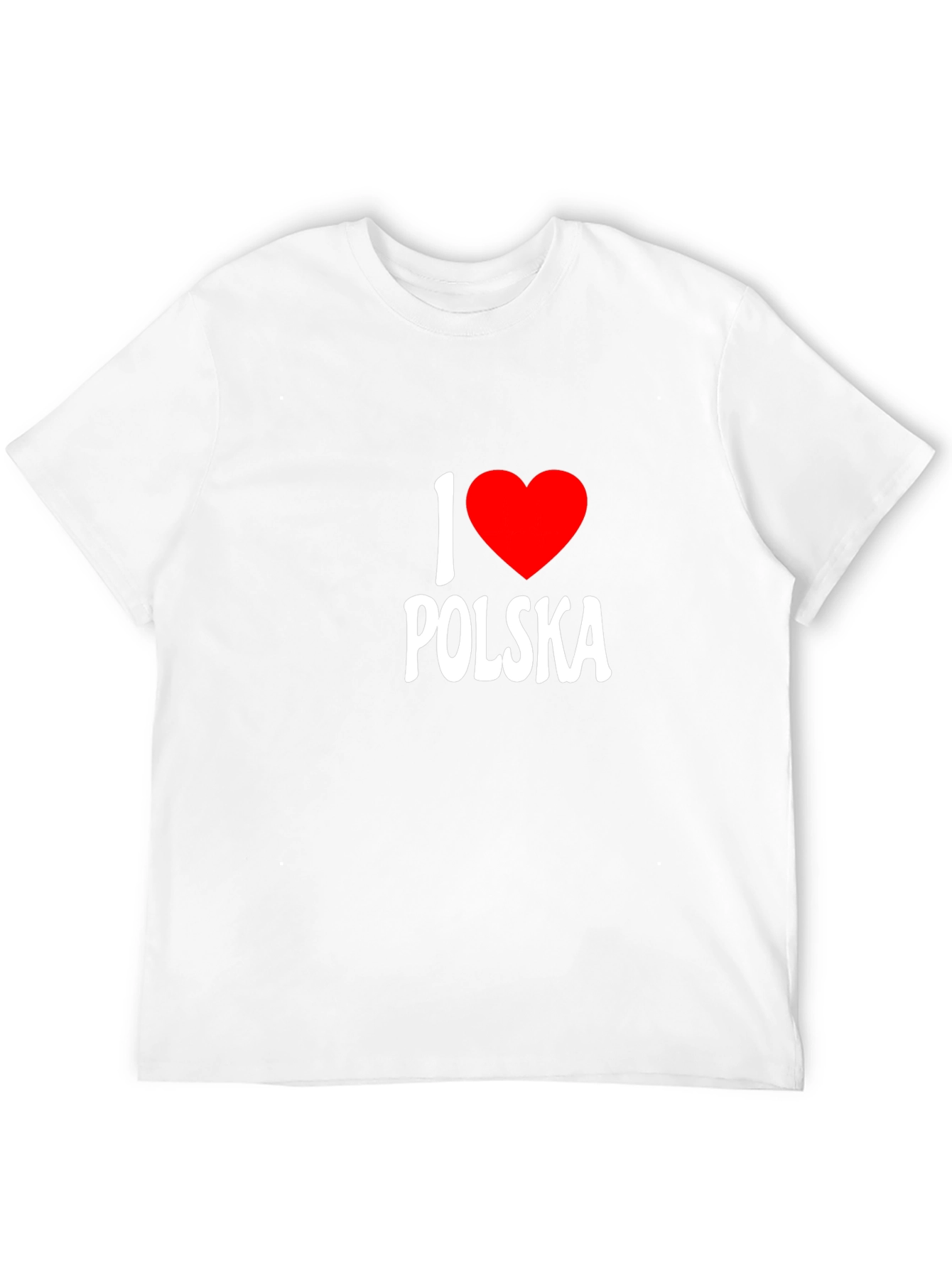 I Love Polska T-Shirt - Black Crew Neck Tee