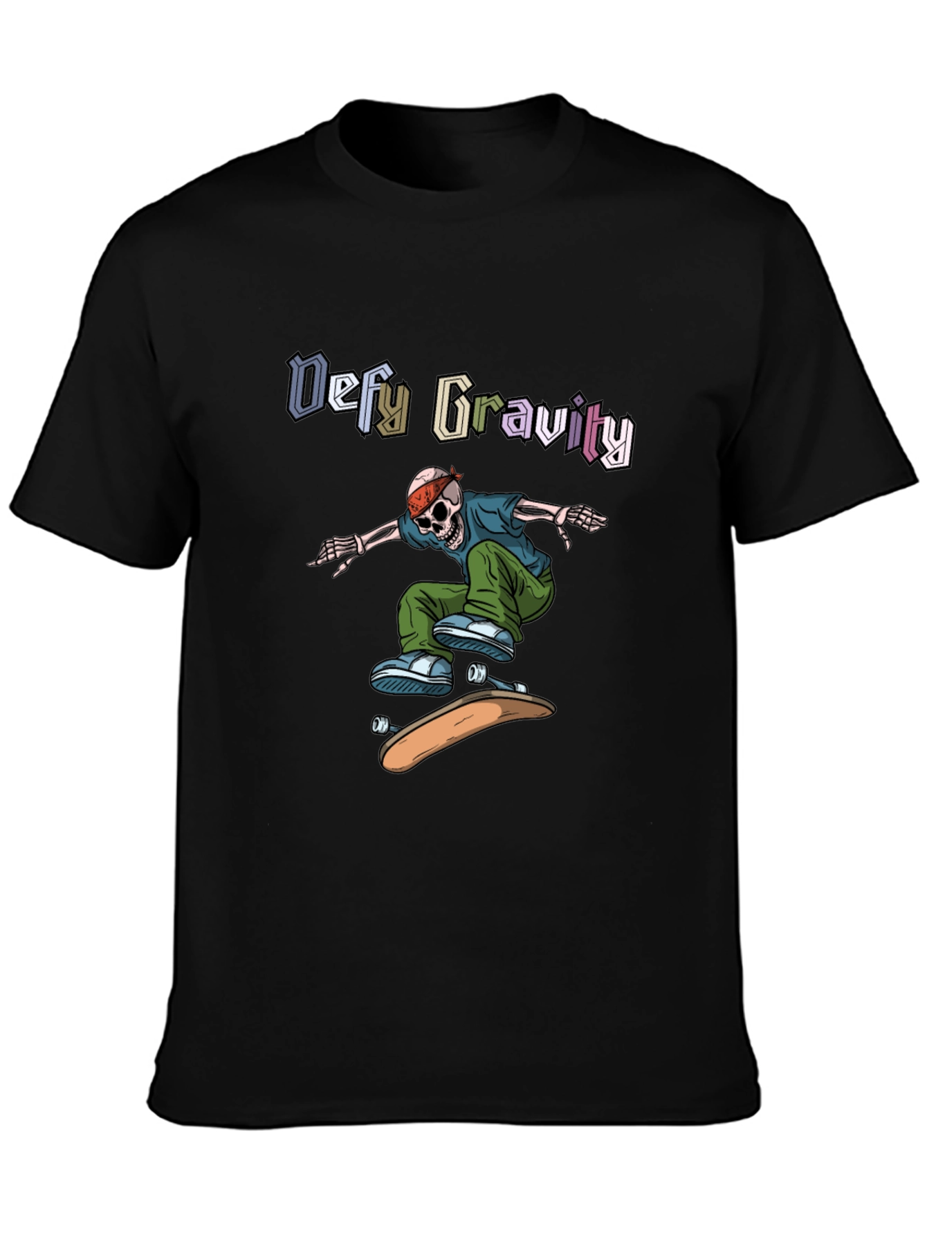 Defy Gravity Skeleton Skateboard T-Shirt