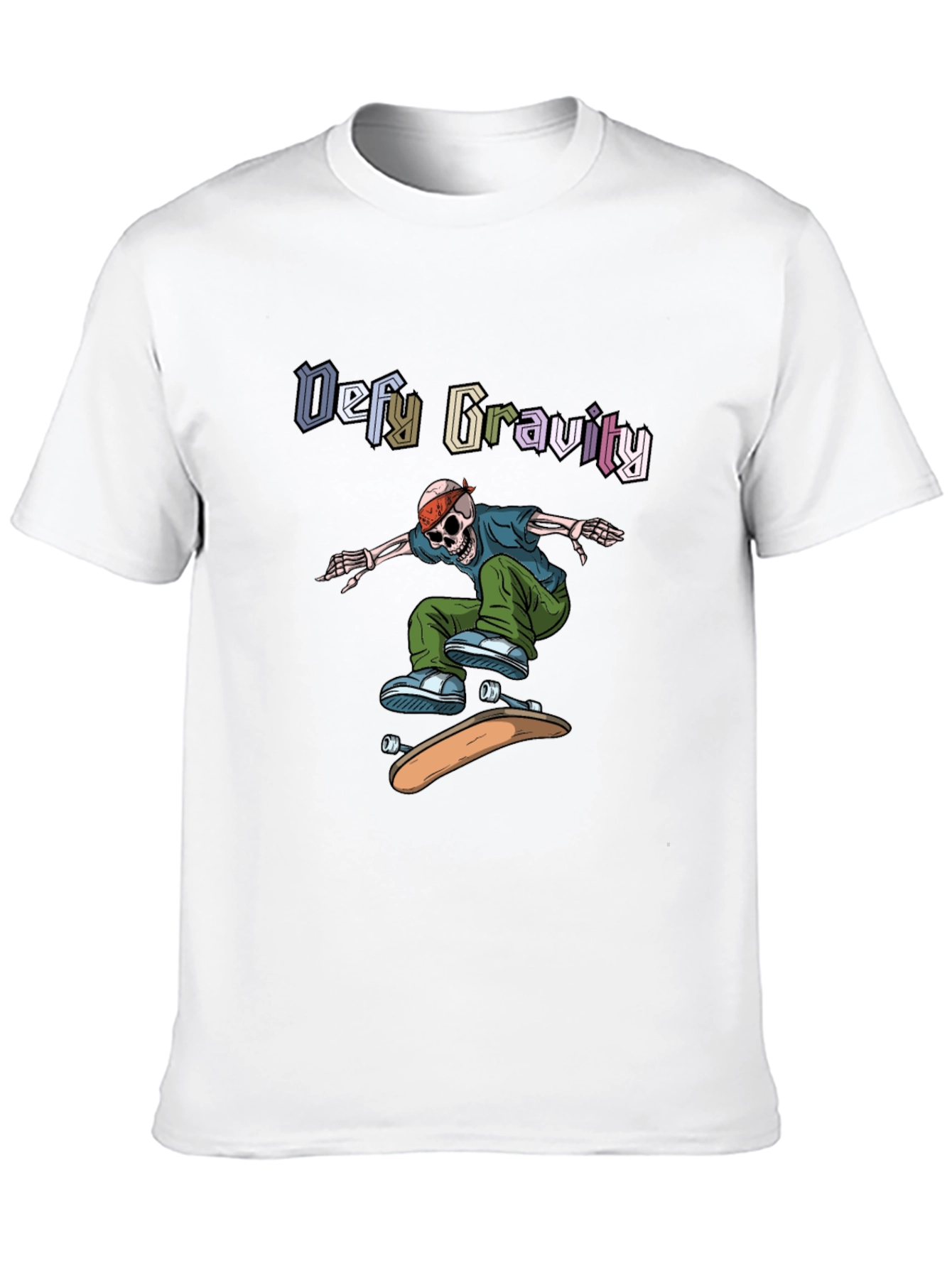 Defy Gravity Skeleton Skateboard T-Shirt
