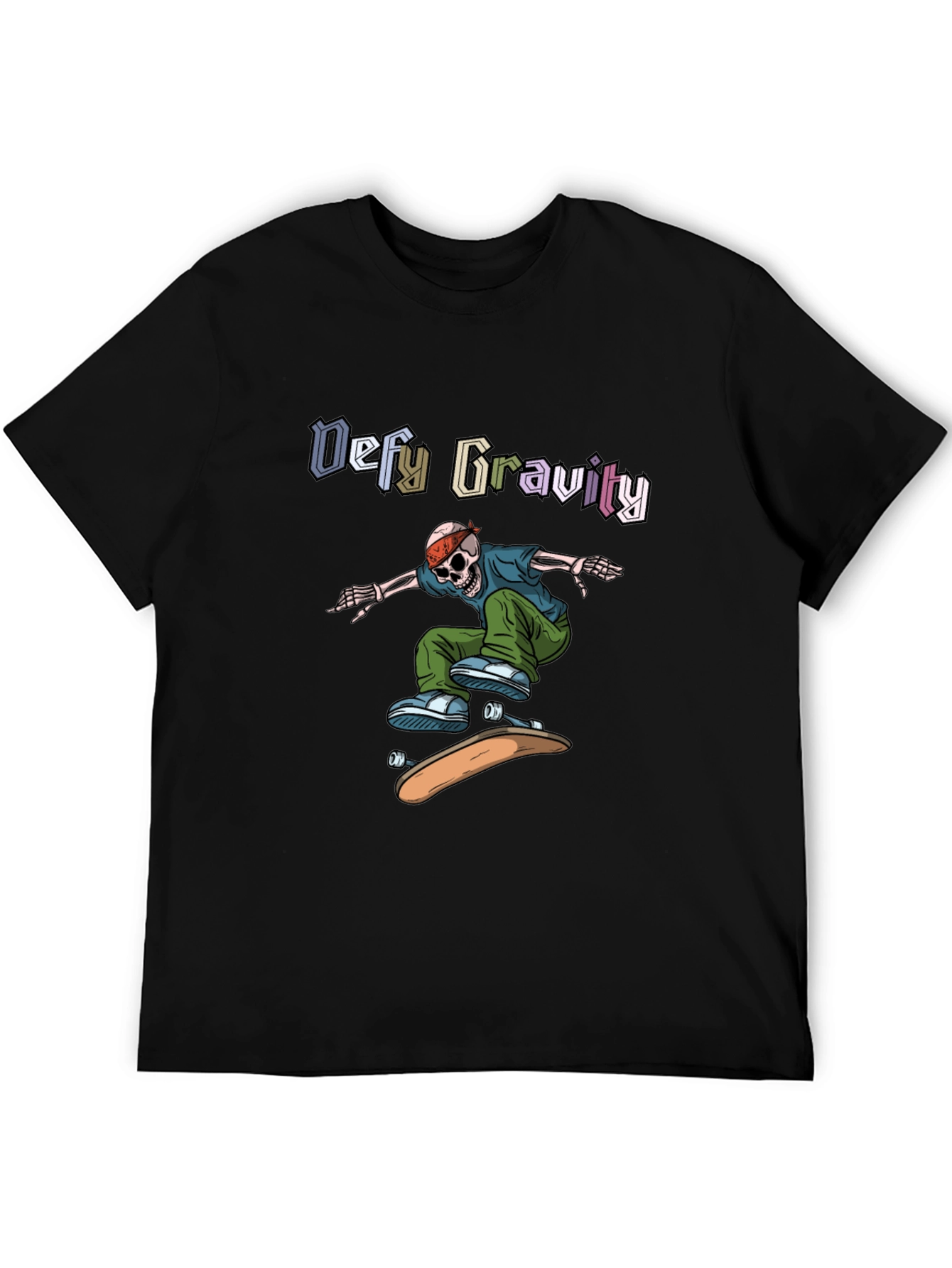 Defy Gravity Skeleton Skateboard T-Shirt