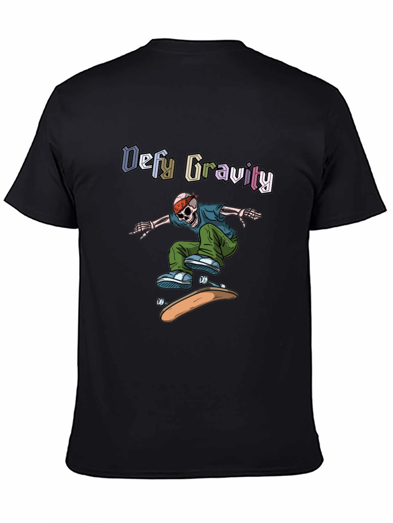 Defy Gravity Skeleton Skateboard T-Shirt