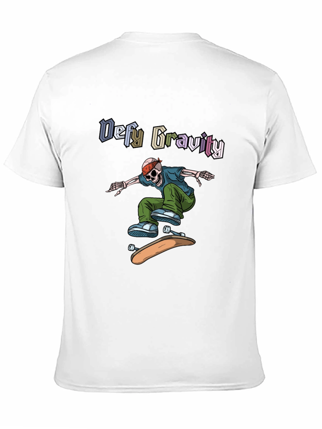 Defy Gravity Skeleton Skateboard T-Shirt